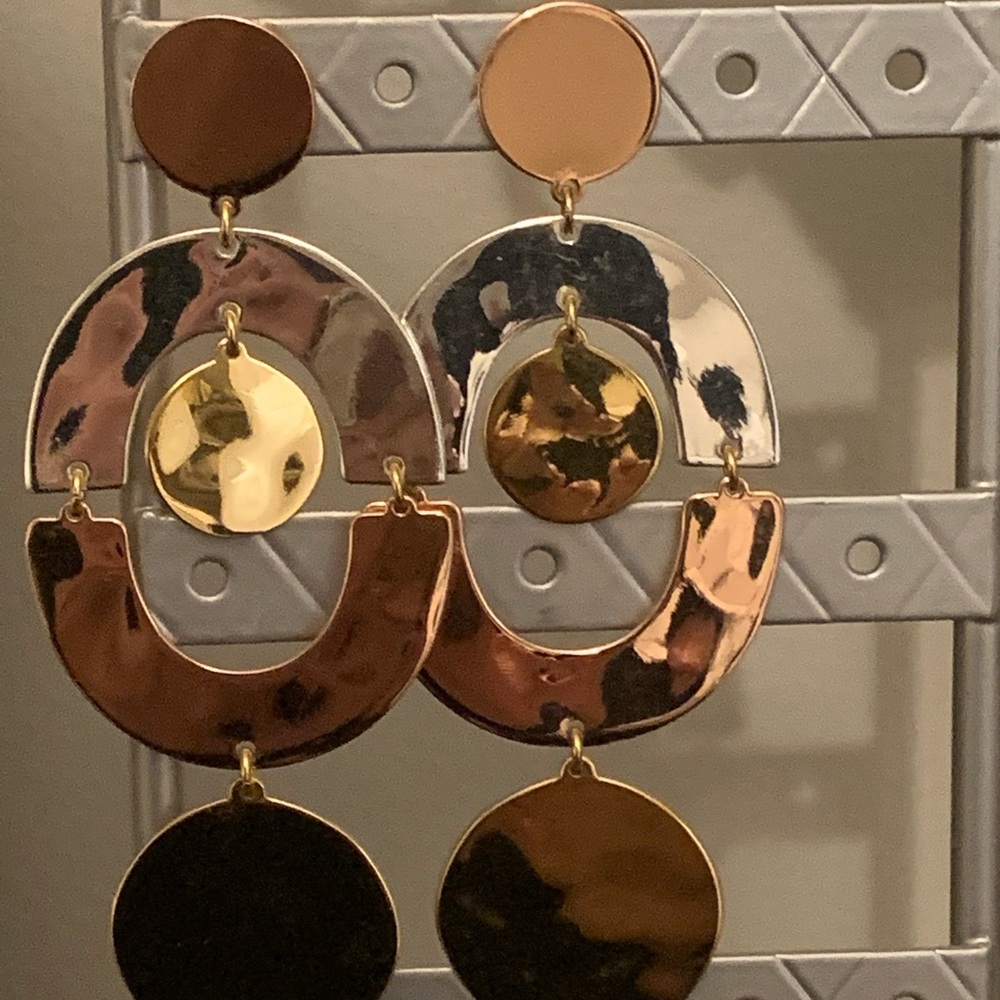 J. Crew brass disc earrings- never worn!